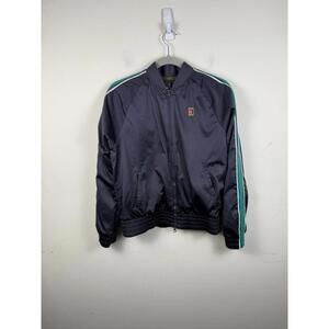 Nike Women's MEDIUM Court Stadium Tennis Jacket Black Purple Green 933760-009